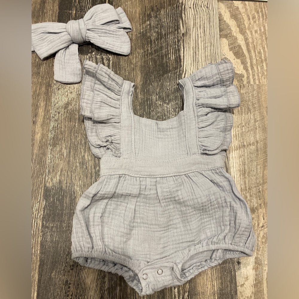 Baby Girl Romper with Headband